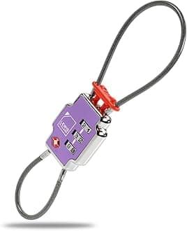 Lewis N Clark Triple Security Lock, Purple, 1 Pack, 3x Security Lock TSA Luggage Locks for Suitcases, Carry On, Laptop Bag, Set Combo to Create Padlock