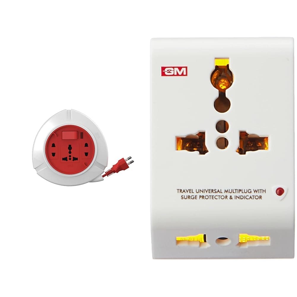 GM 3041 Trio 2 Pin Flex Box 5 Mtr. with Indicator & International Socket