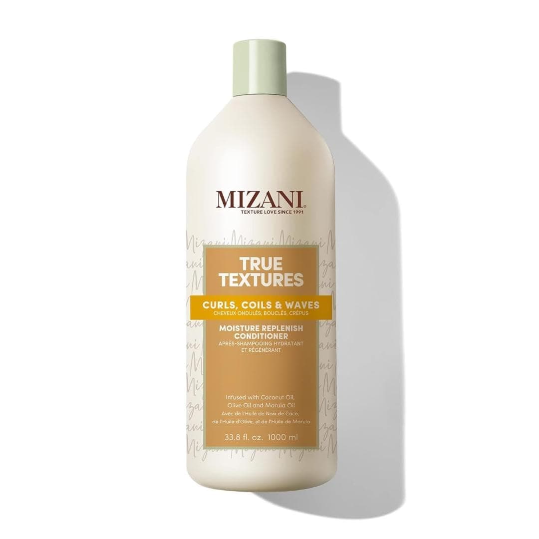 Mizani True Textures Moisture Replenish Conditioner - Deep Conditioner for Curly Hair with Coconut Oil & Olive Oil, Anti Frizz, Silicone-Free, Paraben-Free