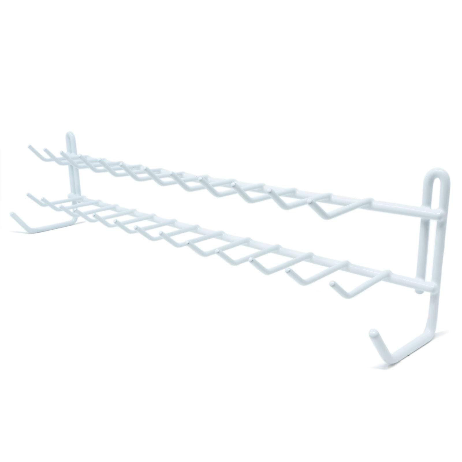 Wall Mount Tie and Belt Rack Organizer, White (1 Pack)