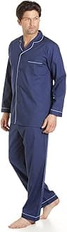 Men's Sleepwear Sky Blue Long Sleeve Pyjama Set Suit with Trousers