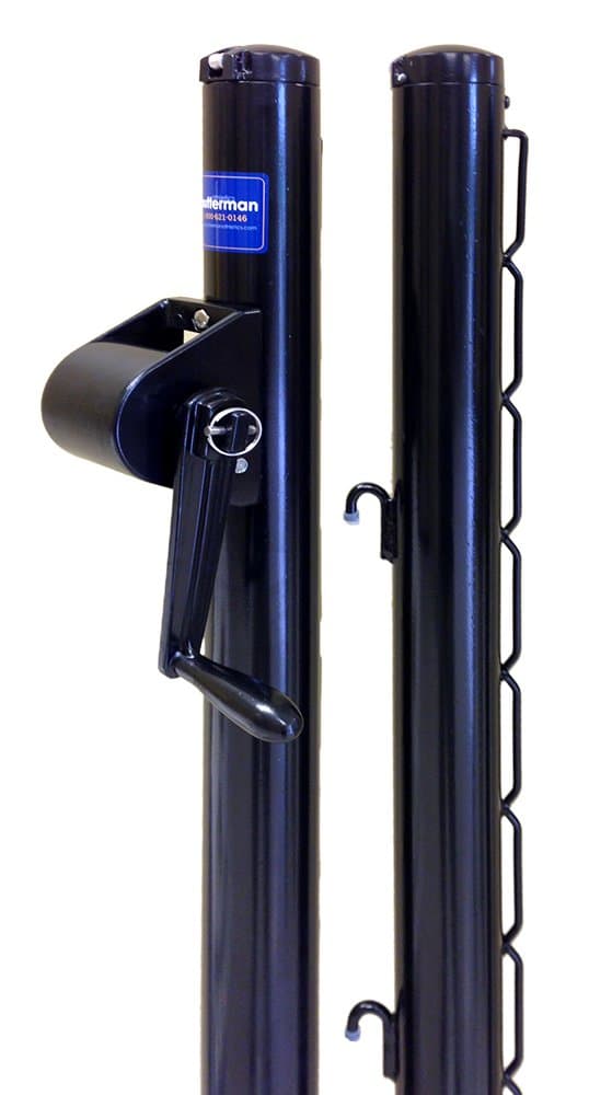 Premium External Wind 2-7/8" Tennis Net Post Set (Black)