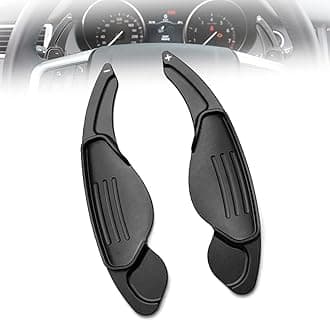 HIBEYO Steering Wheel Paddle Shifter Extension for Land Rover Accessories, for Range Rover Evoque Velar Discovery Jaguar F-Pace E-Pace XE XF XJ XJ Metal Shift Paddle Blade Shifter Trim Cover- Black