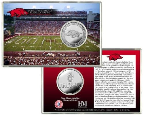Arkansas Razorback Stadium Silver Coin Card
