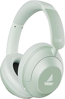 Rockerz 650 Pro, Touch/Swipe Controls, Dolby Audio, 80Hrs Battery, 2Mics ENx, Fast Charge, App Support, Dual Pair, Bluetooth Over Ear Headphones with Mic (Sage Green)