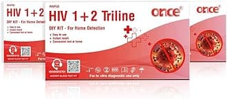 ONCE Rapid HIV 1+2 Triline Home Detection Kit, Instant Blood Test, DIY Kit for In-vitro Diagnostic Use-Pack of 3