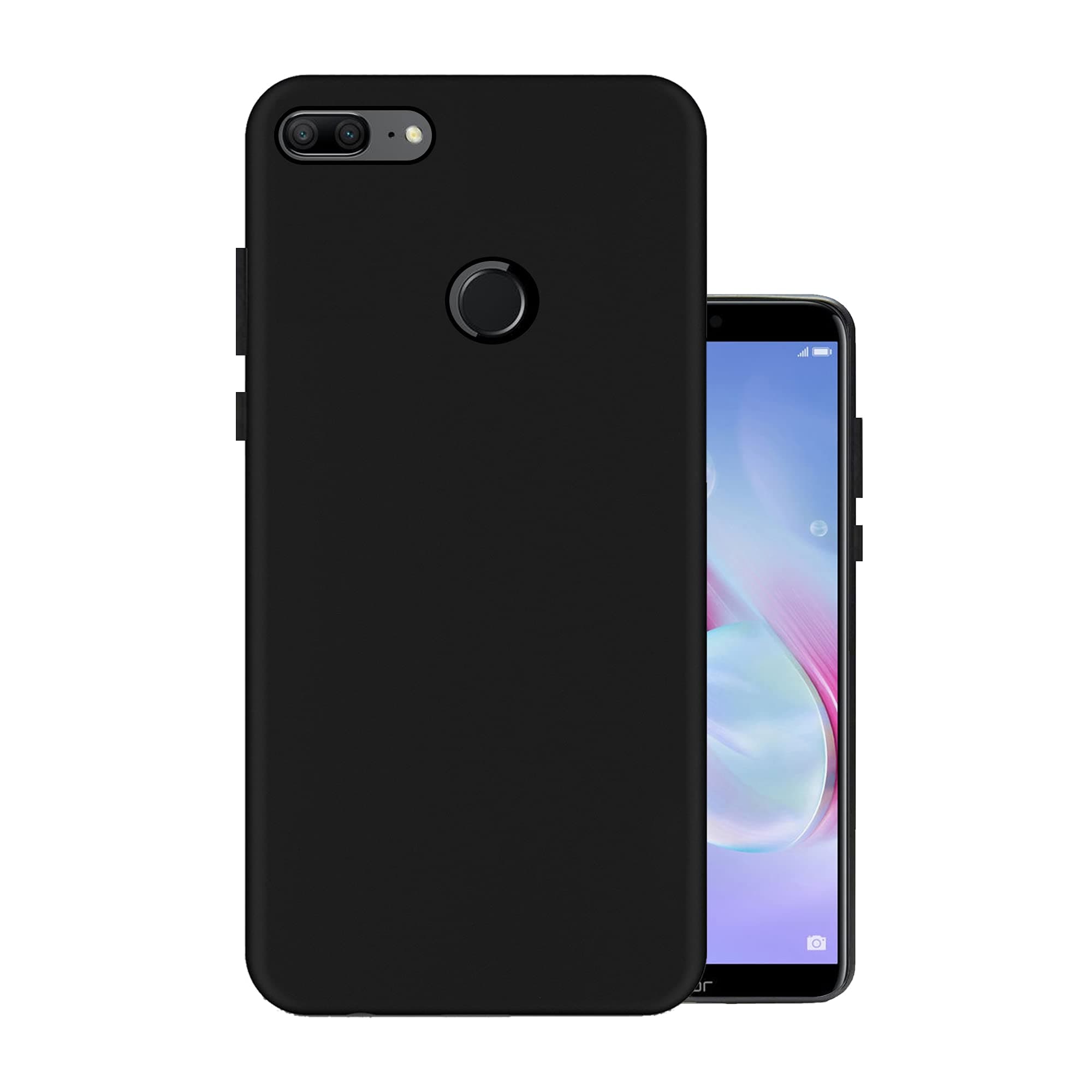 HELLO ZONE Exclusive Matte Finish Soft Back Case Cover for Huawei Honor 9 Lite - Black