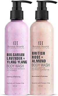 British Rose and Bulgarian Lavender Body Wash Shower Gel – Pack of 2 (245 ml Each) – Sulfate & Paraben Free – for Men & Women