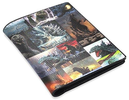 Large Capacity Classic Men's Leather Wallet with Godzilla Theme
