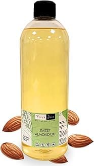 Freshskin Beauty LTD | Sweet Almond Oil 1 Litre - 100% Pure, Natural, Cruelty Free, Vegan, No GMO for Skin, Hair, Massage, Nails, Cuticles, Ears, Face, Body - Aromatherapy (1000ml)