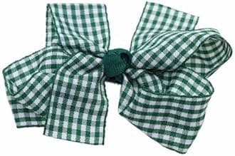 Gingham Hair Accessories for School Alice Band Slim Headband Scrunchy Clips (Green Gingham Hair Bow Clip Hair Grip Concord White Check School Uniform)