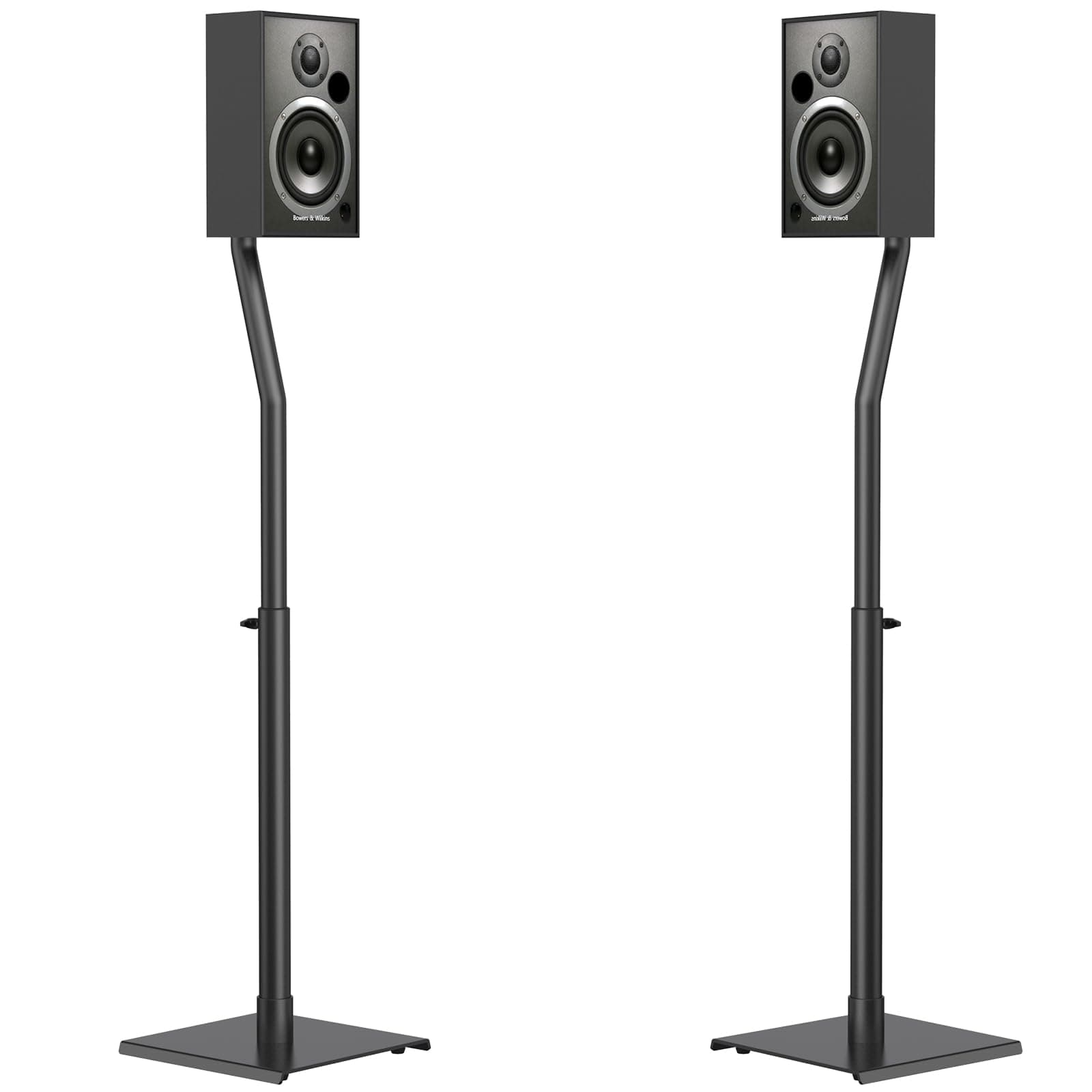 Universal Speaker Stands - Height Adjustable Extend 34" to 46" for Satellite Speakers and Small Bookshelf Speakers up to 8 lbs Per Stand, 1 Pair Floor Stand for Sony Vizio Bose JBL Yamaha