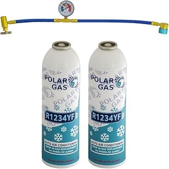 2KGCA Car Aircon AC 2pcs R1234yf Compatible Refill Recharge Regas Gas + Hose Gauge Kit Clima Accessories DIY Filler Tube