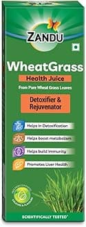 Zandu WheatGrass Health Juice, 1L, Scientifically Tested, Detoxifier and Rejuvenator, helps boost metabolism, No Synthetic colours and flavours