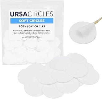 URSA Soft Circles: Reusable Soft Covers That Provide a Shield Against the Wind and Camouflage for Lavalier Mics. (100x Soft Circles, White)