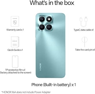 HONOR X6a Dual-SIM 128GB ROM + 4GB RAM (GSM Only | No CDMA) Factory Unlocked 4G/L Smart Phone (Cyan Lake) - International Version