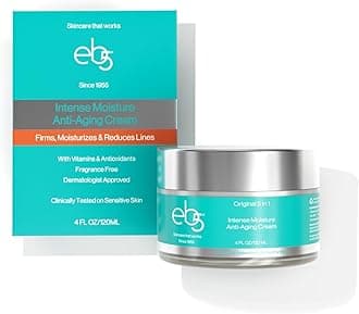 - eb5 Intense Moisture Anti Aging Moisturizer Face and Neck Cream- Tone & Tighten Skin with Retinol, Fade Fine Lines and Wrinkles with Vitamin E, A and B5-4oz
