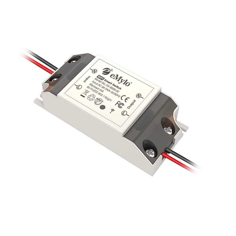 WiFi Switch,eMylo Wireless Remote Control Alexa Relay Switch for Household Appliances, Compatible with Amzon Alexa Echo Google Home iPhone Android App