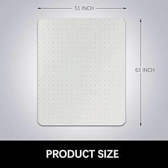 Kuyal Desk Chair Mat for Carpet, 51'' x 63'' Rectangle Transparent Mats for Chairs Good for Desks, Office and Home, Easy Glide, Protects Floors for Low and No Pile Carpeted Floors