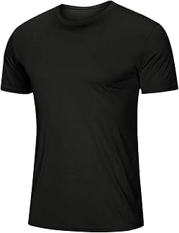 Mens T-Shirts Short Sleeve Shirts Moisture Wicking Active Crew Neck Tops Athletic Quick Dry Lightweight Shirt