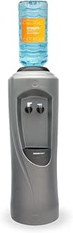 – Core Bottled Water Cooler Dispenser | Floor-Standing Water Machine, Easy to Sanitise & Maintain. Perfect for Home and Office, Dispenses Ambient & Chilled Water – Grey/Black