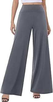 Wide Leg Palazzo Pants for Women - High Waist Casual Beach Lounge Pants Loose Flowy Pants Stretchy Trousers