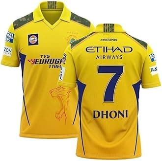 GenericSuper Kings Jersey MS DHONI Chennai Cricket CSK Team 2024 Jersey for Boys & Men