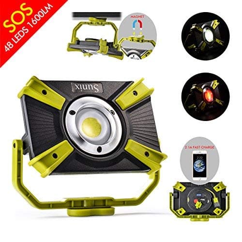 Rechargeable LED Work Light 30W 1600LM SOS Mode 2.1A Fast Charging Magnetic Base Waterproof Spotlights Outdoor Camping Emergency Floodlights For Truck Tractor Workshop Construction Site