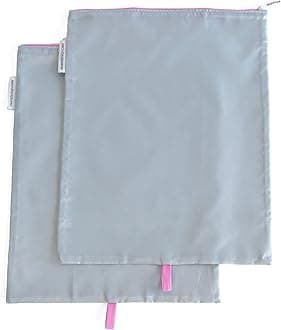 MUMI Shoe Bags - Shoe Organizer Travel Shoe Bag - Gym and Closet Shoe Storage Organizer Bags - 12 x 15 inches Shoe Bag for Storage Set of 2, Pink, small