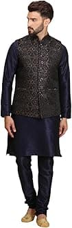 EthluxisMen's Kurta Churidar Pyjama with Nehru Bandhgala Jacket