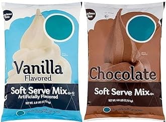 Chocolate & Vanilla Soft Serve Powdered Ice Cream Mix | Lactose Free | Kosher | 6 lb. Bag each