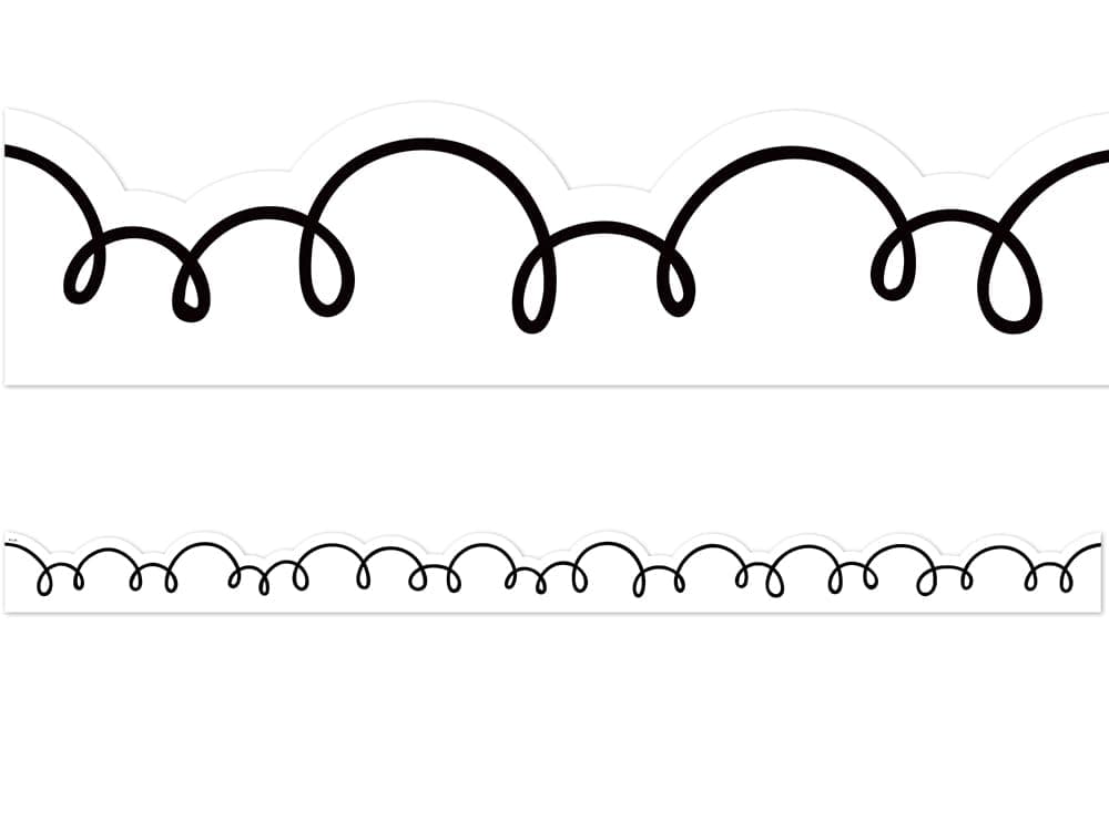 White with Black Squiggles Die-Cut Border Trim (TCR6809)