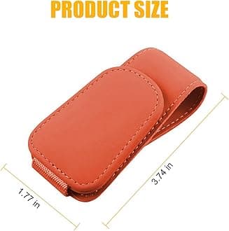 AICEL Sunglasses Holders for Car Sun Visor, Leather Eyeglasses Hanger Mounter, Magnetic Glasses Holder and Ticket Card Clip, Auto Interior Accessories Universal for SUV Pickup Truck (Orange)