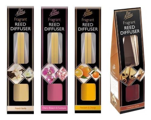 Set Of 4 PanAroma Reed Diffusers 50ML Vanilla Cherry Blossom Cinnamon Orange