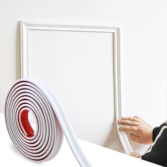 Peel and Stick Wall Panels, Self-Adhesive Wall Moulding Kit, 0.9" x 3m TPE Trim for Chair Rail, Wall Protection, DIY Home Decoration, No Tools, Damage Free Instal