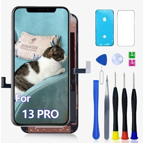 incell LCD Screen for iPhone 13 Pro Screen Replacement (A2483, A2636, A2639, A2640, A2638) 6.1 inch Touch Screen Replacement Display Digitizer Frame Assembly with Repair Kit+Protective Film