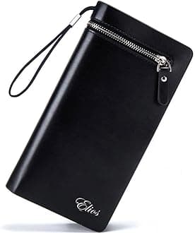 Elios Women PU Leather Long Zipper Phone Wallet and Card Organizer | Ladies Purse | Women Wallet (Classic, Black-2)