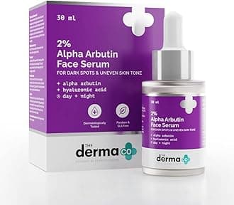 The Derma Co 2% Alpha Arbutin Face Serum | Helps Reduce Acne Scars & Spots | Suits All Skin Types | 1.01 Fl Oz/30 ml