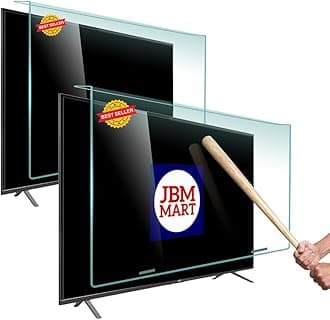 JBM MART® 65+55 Inch TV Screen Protector - Tempered Glass Guard, 9H Hardness, Scratch resistance, Crystal Clear