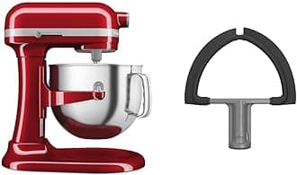 7 Quart Bowl-Lift Stand Mixer, Candy Apple Red & KDF7B Double Flex Edge Beater for Select Bowl-Lift Stand Mixers, Silver
