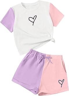 Toddler Kids Girl Clothes Floral Letter Graphic Top + Shorts 2PC Girls Summer Short Set
