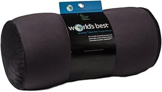 Microbead Bolster Tube Travel Pillow - Compact Neck Roll Pillow for Airplane, Car, or Home - Soft Lumbar Support Pillow – Charcoal