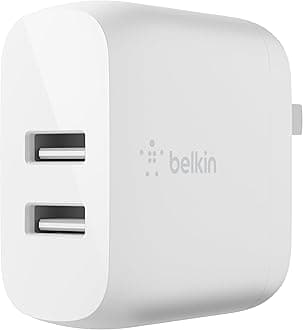 Belkin 24-Watt Dual Port USB Wall Charger, White