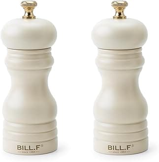 Bill.F Salt and Pepper Grinder Set, Wood Pepper Mill Set of 2 Manual Salt Pep...