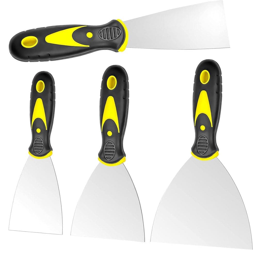 4Pcs Putty Knife Set (2, 3, 4, 5 in), Spackle Knife, Paint Scraper, Scraper Tool, No Rusting, Perfect For Repairing Drywall, Removing Wallpaper, Applying Putty, Plaster, Cement, Adhesive