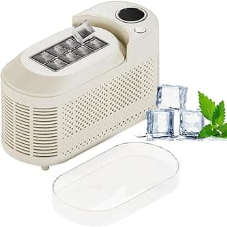 Countertop Ice Maker - 8 Cubes Ready in 10 Mins, Portable Ice Cube Maker Electric Ice Machine for Home Camping RV Car & All Spaces, Clear & Large Ice Cubes (White)