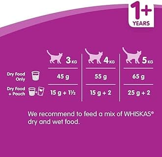 Whiskas 1+ - Dry Cat Food for Adult Cats - with Chicken - 2 x 4 kg