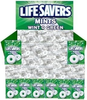 Life Savers Wint O Green Mint Candy, 5 Pounds Mint Candy - Holiday Candy Individually Wrapped - Hard Mints LifeSavers Candy Melts, Bulk Candy Wintergreen Mints, Bag of Candy for Every Occasion