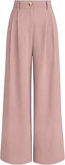 AUTOMET Women Wide Leg Dress Pants High Waisted Loose Fit Business Casual Work Trousers with Pockets 2024