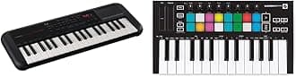 Yamaha PSS-A50 - Portable, Digital Keyboard with Phrase Recording & Novation Launchkey Mini [MK3] — Portable 25-Key, USB, MIDI Keyboard Controller with DAW Integration